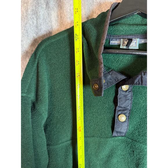 Vintage Woolrich Half Button Green Medium Fleece Made in USA Lightweight Jacket - Picture 7 of 7
